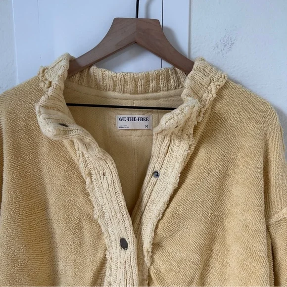 Free People We The Free Cute In This Cardi Cardigan Sweater in Sunlight Yellow - Picture 5 of 8